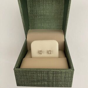 Modern White Gold Diamond Earrings